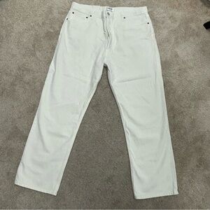 Agolde women’s 90’s Pinch ivory white button fly organic cotton denim jeans 34